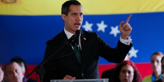 Venezuelan opposition leader Juan Guaido, who many nations have recognised as the country's rightful interim ruler, speaks during conference in Caracas, Venezuela March 9, 2020. REUTERS/Manaure Quintero - RC2IGF916NAY