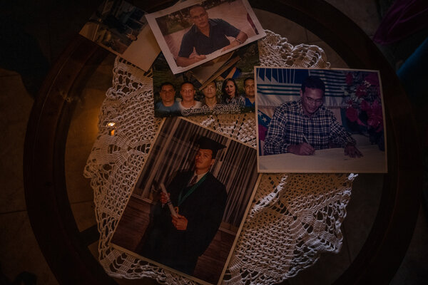 Family photos of José Carmelo Bislick, a life-long Socialist who was killed in August in what his family calls a politically-motivated crime.