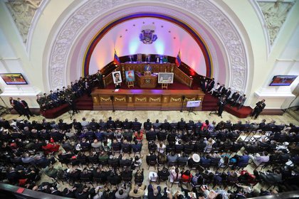 El hemiciclo de sesiones de la Asamblea Nacional, en Caracas., Venezuela